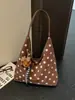 2026 Bolso de Tote Nuevo Estilo Coreano de Lunares, Gran Capacidad, Moda Vintage, Casual, Elegante Bolso de Hombro para el Trabajo