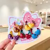 Laços de Cabelo Fofos Kt para Crianças, Faixas de Cabelo para Bebês Que Não Danificam o Cabelo, Cordas de Cabelo de Desenho Animado para Meninas, Anéis de Cabelo do Tamanho do Polegar, Argolas de Toalha Doces