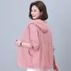 Ropa de Verano Fina para Mujer con Protección Solar, Nuevo Estilo Transfronterizo, Corte Holgado, Talla Grande, Chaqueta Corta Transpirable Casual, Cómoda y Casual