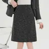 Falda versátil de estilo coreano vintage de cintura alta, suave, de corte holgado y con una hermosa caída, adecuada para otoño e invierno, disponible en versión larga y corta, moderna falda de línea A