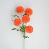 Crisântemos de Ping Pong Artificiais com 5 Cabeças, Disponíveis em Múltiplas Cores, Crisântemos de Bola Grande para Decorações de Casamento, Arranjos Florais, Decoração de Casa, Flores Artificiais para Atacado