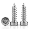 Tornillos Autorroscantes para Madera de Acero Inoxidable 304, Cabeza Cilíndrica Delgada, Cabeza de Copa Torx Interno, Cola Puntiaguda, Sujetadores, M2-M8
