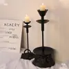 Adornos de Candelabro Retro de Hierro Fundido, Lámparas Antiguas de Hierro Estilo Chino Nuevo, Lámparas de Sala de Té Zen Folclóricas, Lámparas de Pie Estilo Wabi-Sabi