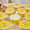 Caixa de Embalagem Descartável para Iogurte com Tampa Espessada, Copo de Papel Descartável para Queijo Fermentado Tradicional, Sobremesa, Mousse