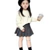[en stock] Suéter para niñas coreanas otoño 2025 nuevo estilo extranjero suéter de cuello redondo para niña pequeña bebé color sólido