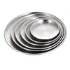 Plato Redondo para Barbacoa de Acero Inoxidable Plato para Servir Plato para Barbacoa de Acero Inoxidable Estilo Coreano Restaurante de Barbacoa Tienda de Té con Leche Plato para Snacks