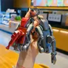Cachorro Robô Mecânico Transformável Divertido Modelo Arma Chaveiro Pingente Criativo Móvel Chaveiro de Bolsa Pequeno Ornamento
