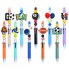 Serie Deportiva Nueva y Creativa Bolígrafo Estudiante Accesorios con Cuentas DIY Caricatura Pegamento Suave Cuentas Quemadas en stock