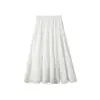 Falda Blanca de Estilo Artístico 2026, Hueca Bordada, Corte A para Mujer, Cintura Alta, Falda de Capas, Falda de Hada Super Versátil