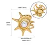 Aço Inoxidável Banhado a Ouro 18K, Anel Exquisito Totalmente cravejado em Diamante para Mulheres, Anel Aberto Coração Flor Zircônia Colorida, Joia de Novo Estilo
