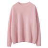 100 Cachemira Tejido de Punto para Mujer Cuello Redondo Tejido de Punto Holgado Perezoso Suéter de Punto para Mujer Camisa Base Otoño e Invierno Nuevo Estilo
