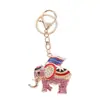 Llavero de Elefante con Incrustaciones de Diamantes Tailandés Souvenir de Viaje de Yunnan Accesorios para Bolsas de Regalo Llavero de Animales al Óleo Pintado a Mano