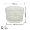 En Stock 7550 Taza Redonda de Vidrio Transparente Portavelas Difusor de Piedra Taza Vacía Portavelas Contenedor para Velas Frasco para Velas Taza para Rellenar de Cera