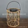 Linternas Tejidas de Bambú y Ratán con Simulación Solar Divertida para Exteriores Linternas Retro para Patio Luces para Exteriores Tejidas de Ratán para Paisajismo