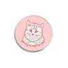 Insignia Redonda de Gato de Dibujos Animados Retro Transfronteriza con Divertidas Frases Inspiradoras en Inglés Broche de Metal Pin de Decoración para Ropa
