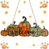 2024 Cruzamento de Fronteiras Natal Halloween Anão Abóbora Porta de Madeira Pendurada Amazon Novo Sinal Decorativo de Porta