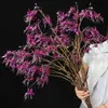 Campanillas artificiales de tallo largo, decoración de salón de ceremonia de bodas estilo vintage, ramo de flores artificiales, accesorio para fotografía en exteriores, campanillas