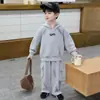 Conjunto de Sudadera con Capucha de Punto Bordado para Niños Primavera Otoño 2026 Fresco Elegante Bebé Moderno Conjunto de Dos Piezas