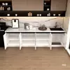 Combinación de barra de té y aparador de lujo ligero, adecuada para uso en el hogar, la oficina o la empresa, con un diseño de montaje en pared y una encimera de mármol para lavar y cortar
