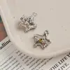 Estrella Hueca de Cinco Puntas Incrustada con Zirconia Colgante de Estrella Accesorios Colgantes para Pulsera Collar Pendientes Hechos a Mano DIY