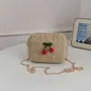 Bolso de Hombro Infantil de Fresa Dibujos Animados Estilo Coreano, Bolso Cruzado Vintage Tejido para Niñas, Lindo Bolso de Cadena Infantil Floral, Moderno
