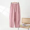 Calça Larga Estilo Japonês Retrô Verão 2025 Calças Machete Femininas Cor Sólida Bolso Tridimensional Decorativo Reta Calças Casuais