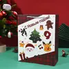 Bolsas de Regalo Populares Navideñas Transfronterizas, Bolsas de Tote Navideñas de Dibujos Animados, Bolsas de Regalo de Cartón Blanco, Bolsas de Regalo Souvenir de Año Nuevo y Navidad