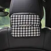 Caixa de lenços de carro xadrez de cão caixa de papel para pendurar no banco do carro caixa de lenços de carro multifuncional