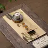 Esterilla de Té Tejida de Bambú, Paño de Té de Bambú, Juego de Caminos de Mesa Aislantes de Calor de Estilo Japonés de Alta Gama, Mantel de Estilo Chino Nuevo, Retro Inspirado en el Zen