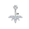 Gebei moda europea y americana gota de agua centro redondo circonita flor variedad de doble piercing para ombligo clavo de ombligo simple hebilla de ombligo