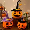 Linterna de Calabaza de Halloween Adornos Luminosos Accesorios de Decoración Palo Giratorio Niños Hecho a Mano Material DIY Regalos