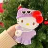 Nuevo Llavero de Peluche Original Hello Kitty Invierno Nuevo Conjunto Cálido Colgante de Bolsa de Regalo Gato Kt
