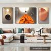 Pintura decorativa para sala de estar moderna minimalista parede de fundo de sofá pintura pendurada nórdica Fu Lu pintura de parede de luxo leve mural triplo atmosférico