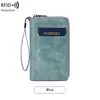 Nueva cartera anti-magnética RFID transfronteriza con cremallera, portadocumentos, portapasaportes y bolsa para guardar documentos; cartera de pasaporte multifuncional.