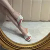 Sandalias de Verano Nuevas Sexy Estilo Coreano de Encaje Blanco Tacón de Aguja para Mujer Slip-On Versátiles Elegantes de Tacón Alto