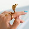 Anel de Cobra de Diamante de Metal Transfronteiriço Feminino Ins Europa e América Cobra Torcida Enrolada Anel de Dedo Anel de Animal Exagerado