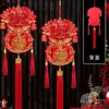 Cordón para Colgar Bolsa de la Suerte de Frutas Rojas de Año Nuevo, Decoración Colgante de Cubo de la Suerte con Carácter de Fortuna de Pez del Año del Caballo, Adorno Colgante para Sala de Estar de Año Nuevo, Decoraciones para el Festival de Primavera del Hogar