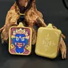 Amuleto Guardián Budista del Zodiaco Tara Verde Zhaliram Dios Amarillo de la Riqueza Zorro de Nueve Colas Buda de la Medicina Cinabrio Oro Colgante Thangka