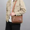 Bolso cruzado de piel sintética para hombre, estilo coreano, nuevo bolso de hombro, informal, de negocios, de gran capacidad, tipo bandolera.