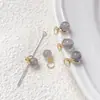 Pingente de Pedra Natural Boa Sorte Pequeno Caqui Design de Lanterna Tradicional Cor Dourada 18K Cobre Conserva de Cor Banhado a Ouro DIY Artesanal Miçangas