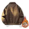 Nova jaqueta de couro forrada com fleece para ciclismo ao ar livre, confortável, moderna, moda jovem, estilo coreano, versátil, alta rua, para casais