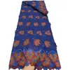Tela de algodón bordada floral con pedrería, Tela de encaje para ropa de mujer africana, Encaje de algodón nigeriano