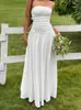 Vestido Corto Sexy Cruzado Europeo y Americano de Verano con Escote Bajo que Cubre el Vientre y Afina la Figura, Tipo Tubo, Falda Larga, Ropa de Mujer