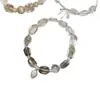 Pulsera Ovalada de Cristal Estilo Coreano para Mujer, Bloques de Color Azul y Blanco, Moderna, Elegante, Única, Minimalista, Versátil y Elegante