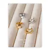 Pendientes de Plata de Ley S925 con Aguja, Concha Natural, Forma de C, Doble Línea, Pendientes a Cuadros de Sentido Avanzado, Diseño de Nicho, Pendientes de Lujo Ligero