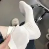 Meias Maternidade Sem Costura Antiodor Versáteis de Cor Sólida Preto e Branco, Ajuste Solto, Meias Femininas Finas para o Verão, Meia-Calça