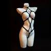 Conjunto de Lencería Sexy, Conjunto de Medias Enterizas Empaquetadas, No Necesita Quitarse el Body de Malla con Cuerda de Tentación 8080