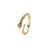 Anillo de serpiente dorado de diseño original Anillo abierto de moda con diseño de alta gama de lujo ligero para mujer, con circonita verde, para todos los estilos, anillo para el dedo índice