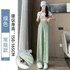 Pantalones de Seda de Hielo Dape Transpirables de Pierna Ancha para Mujer Verano Delgados 2025 Nuevos Sueltos Dape Rectos Frescos Casuales
