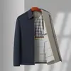 Jaqueta de Lã Roupa Masculina de Primavera para Meia-idade e Idosos Jaqueta Corta-vento Jaqueta de Negócios Top Versátil Masculino